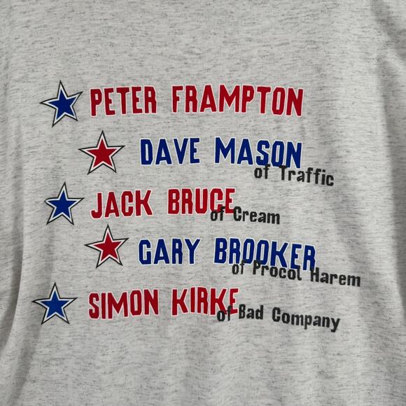 Vintage 90s Ringo Starr and His All Starr Band T-Shirt Mens XL Gray Rock - Picture 4 of 9